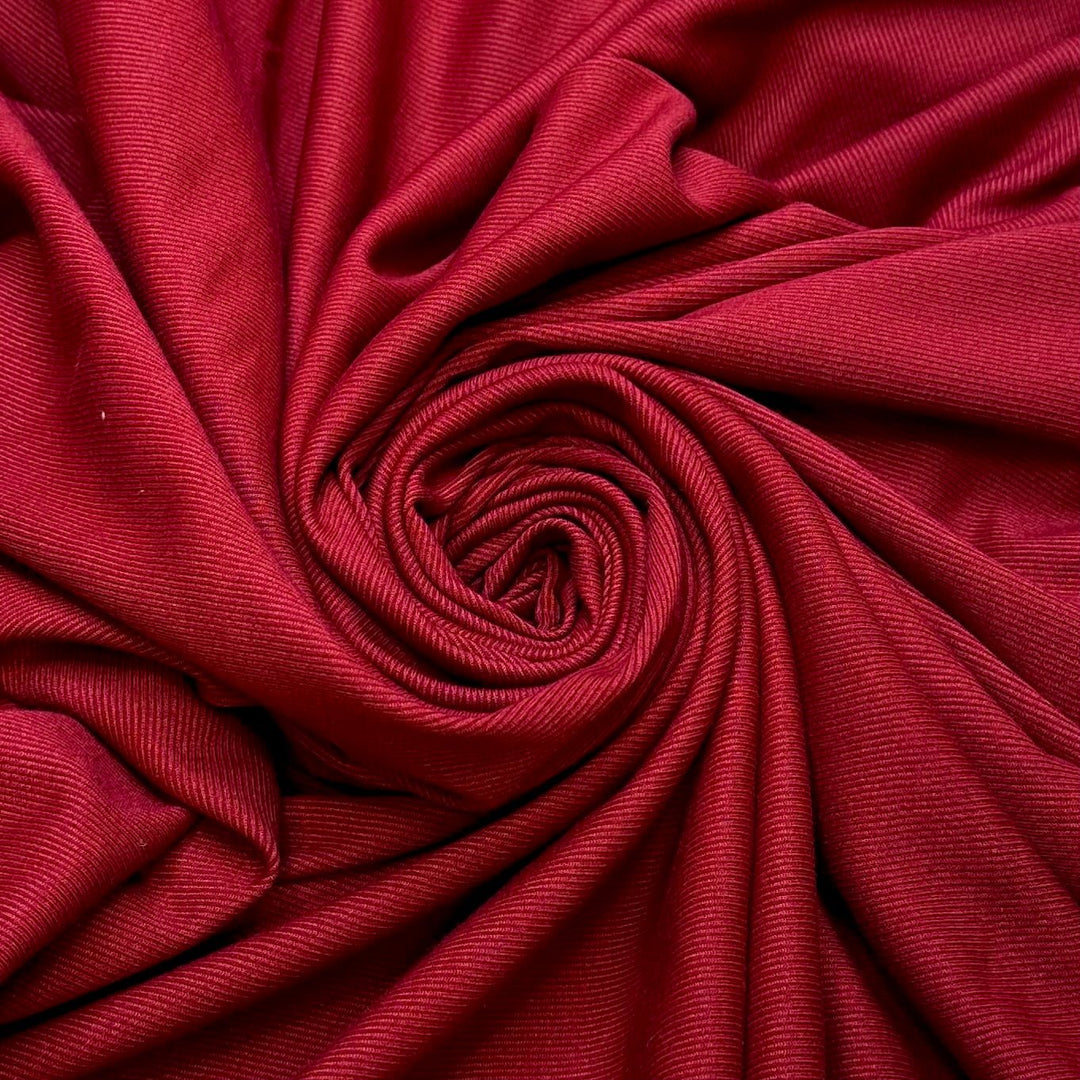 Red Cage - Rib Knit Polyester Blend Knit - Dark Red - 3M Bundle - True Deadstock fabric Fabric by private - Sustainable Textile | FABCYCLE