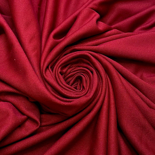 Red Cage - Rib Knit Polyester Blend Knit - Dark Red - 3M Bundle - True Deadstock fabric Fabric by private - Sustainable Textile | FABCYCLE