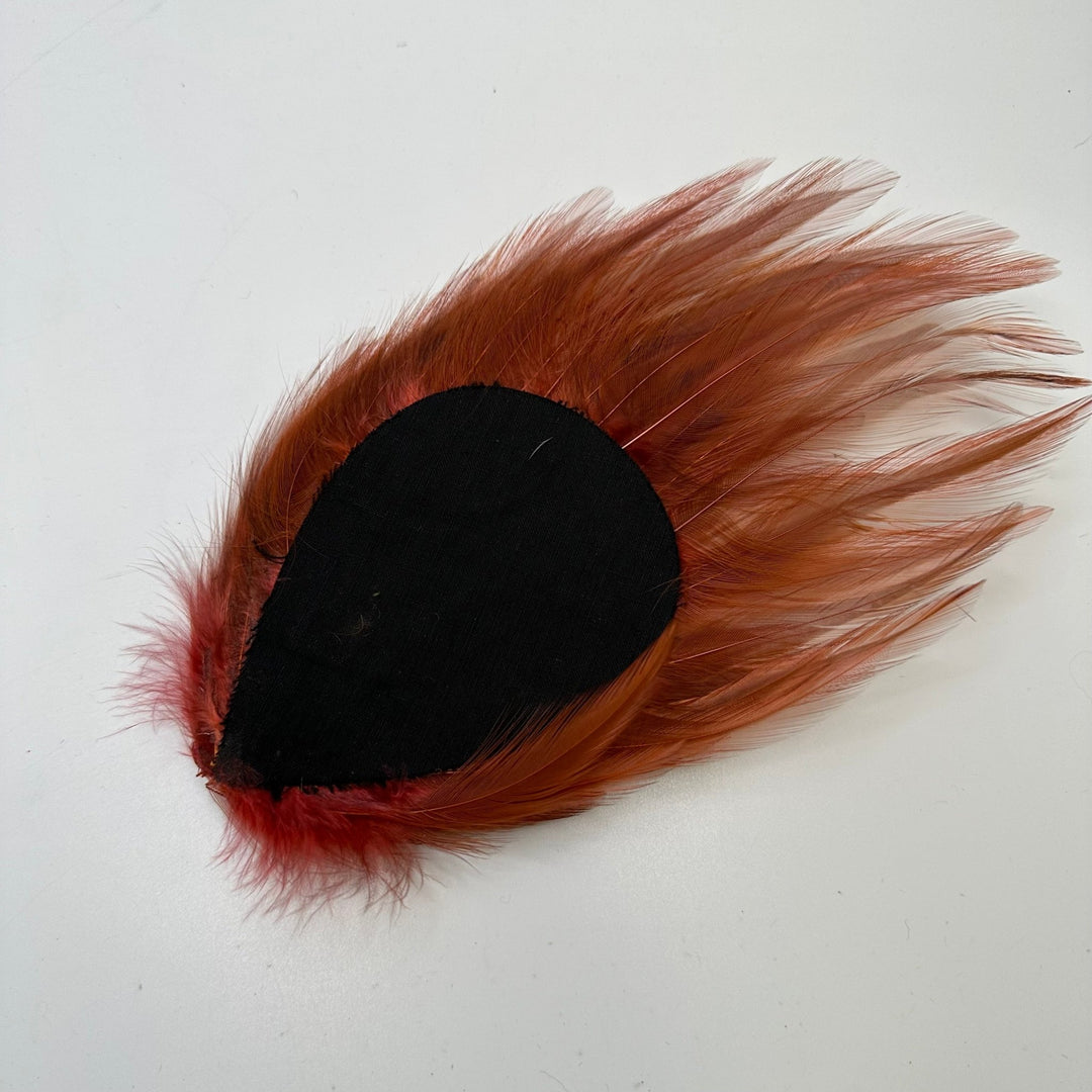 Red Hat Piece Feathers - Burgundy/Red - Individual - True Deadstock supplies Fabric by private - Sustainable Textile | FABCYCLE