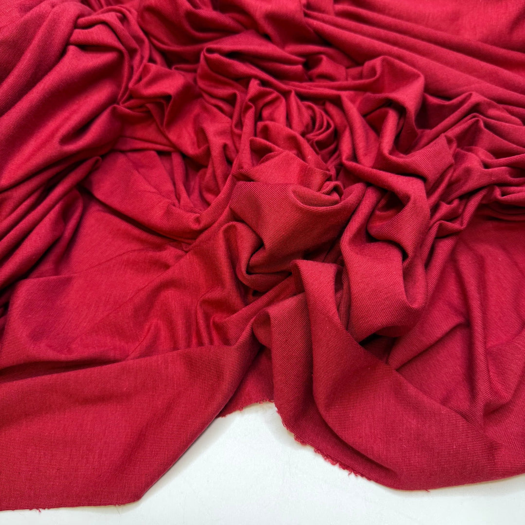 Red Is My Lucky Colour - Jersey Bamboo Blend Knit - Red - Bundles - True Deadstock fabric Fabric by private - Sustainable Textile | FABCYCLE