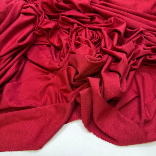 Red Is My Lucky Colour - Jersey Bamboo Blend Knit - Red - Bundles - True Deadstock fabric Fabric by private - Sustainable Textile | FABCYCLE