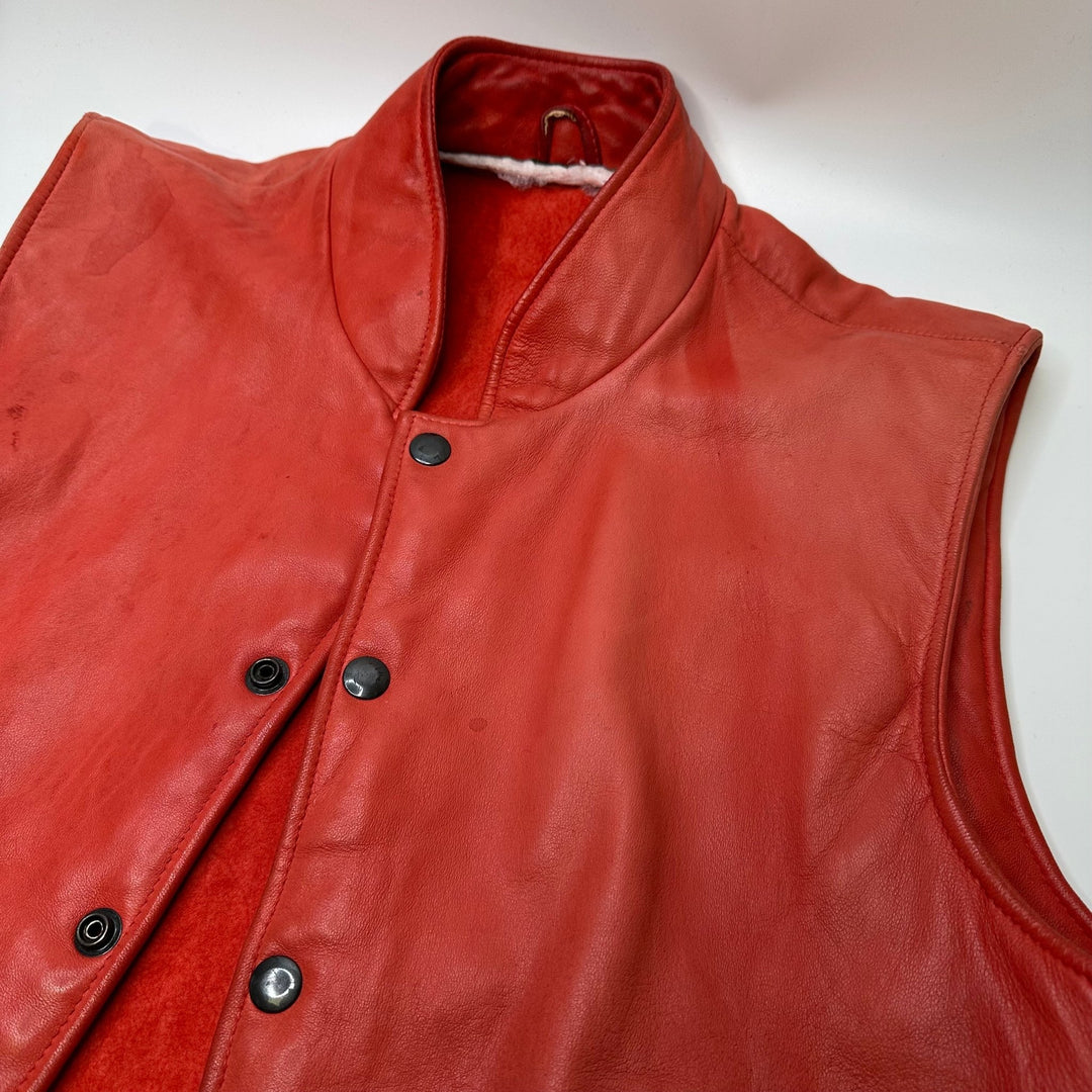 Red Leather Vest Clothing - Red - Individual - True Deadstock supplies Fabric by private - Sustainable Textile | FABCYCLE