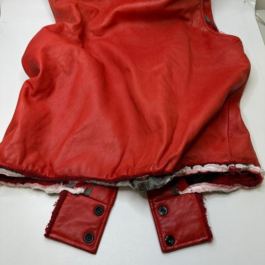 Red Leather Vest Clothing - Red - Individual - True Deadstock supplies Fabric by private - Sustainable Textile | FABCYCLE