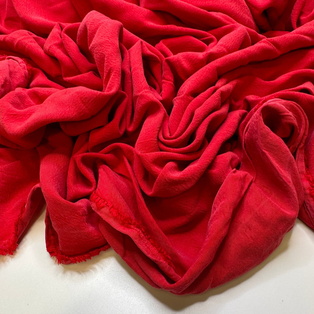 Red Section - Twill Weave Tencel Blend Woven - Red - 3.7M Bundle - True Deadstock fabric Fabric by private - Sustainable Textile | FABCYCLE