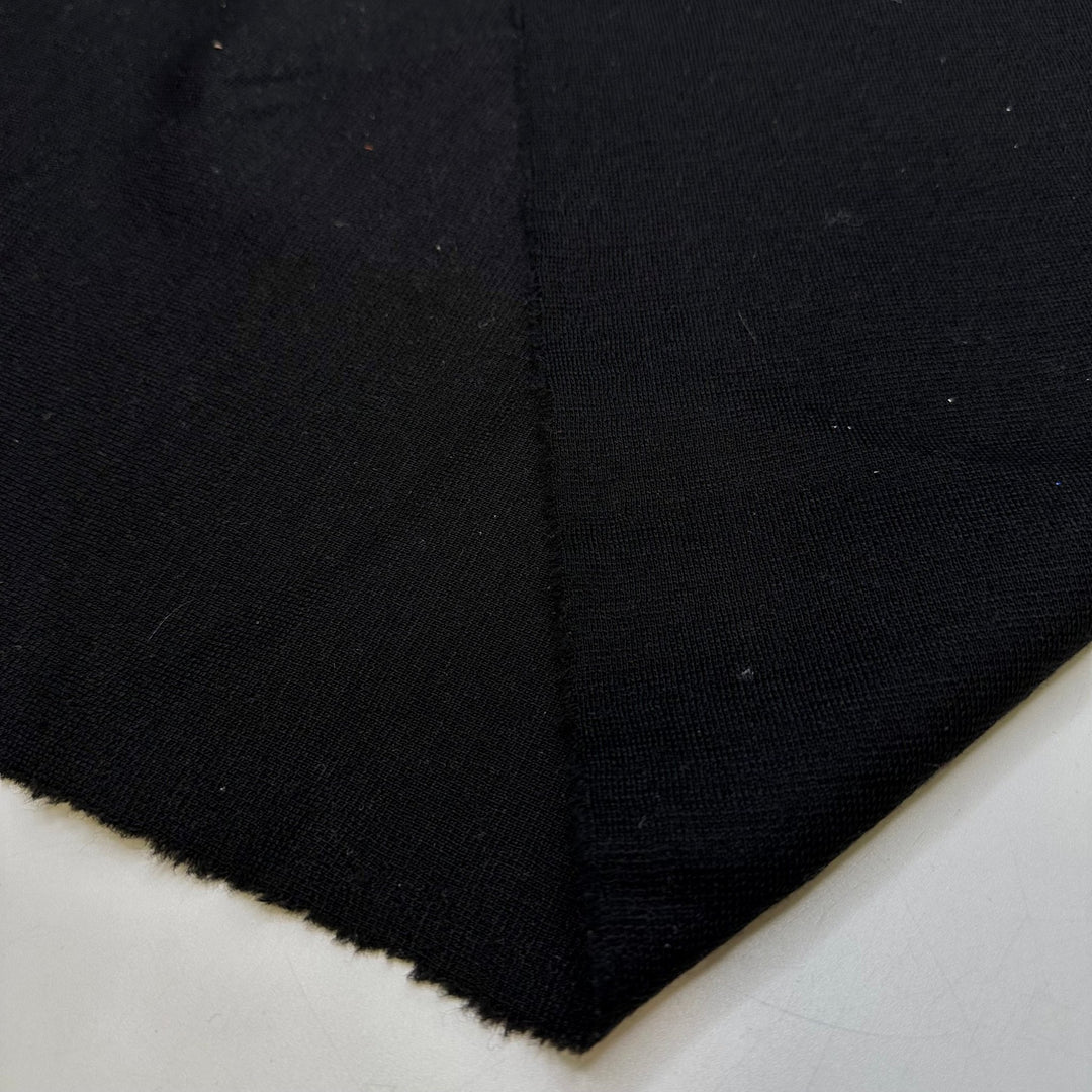Redoing The Same Seam 3 Times - Wool Knit - Black - 1.3M Bundle - True Deadstock fabric Fabric by private - Sustainable Textile | FABCYCLE