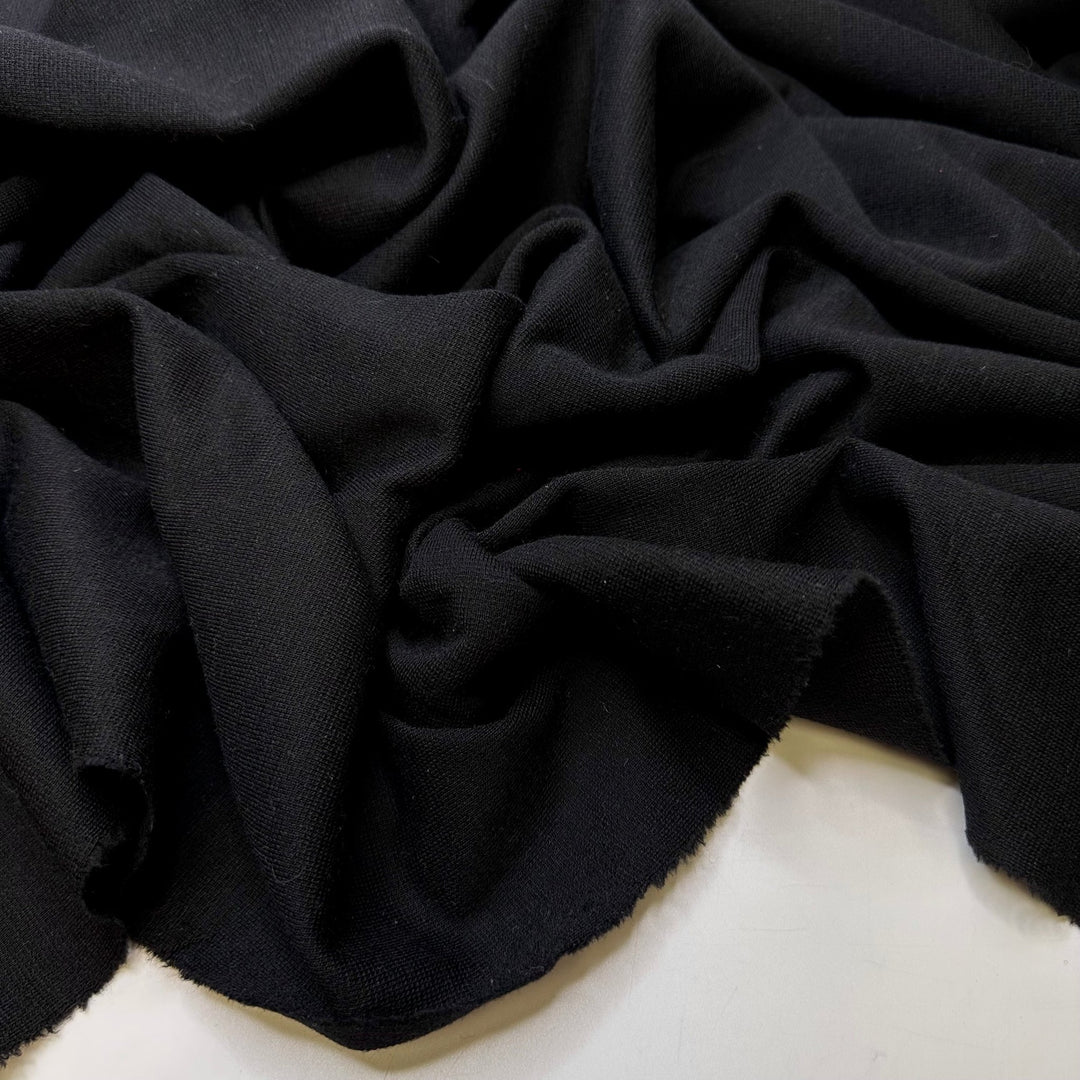 Redoing The Same Seam 3 Times - Wool Knit - Black - 1.3M Bundle - True Deadstock fabric Fabric by private - Sustainable Textile | FABCYCLE