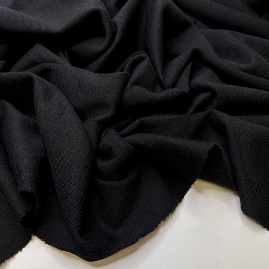 Redoing The Same Seam 3 Times - Wool Knit - Black - 1.3M Bundle - True Deadstock fabric Fabric by private - Sustainable Textile | FABCYCLE