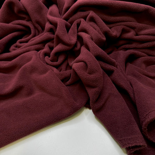 Reduce To Create - Fleece Poly Knit - Burgundy - 1.4M Bundle - True Deadstock fabric Fabric by private - Sustainable Textile | FABCYCLE