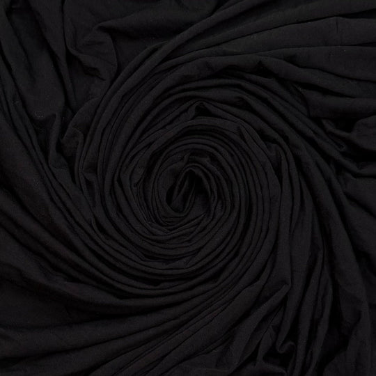 Reducing Pollution - Tubular Rib Knit Cotton Blend Knit - Black - 2.9M Bundle - True Deadstock fabric Fabric by private - Sustainable Textile | FABCYCLE
