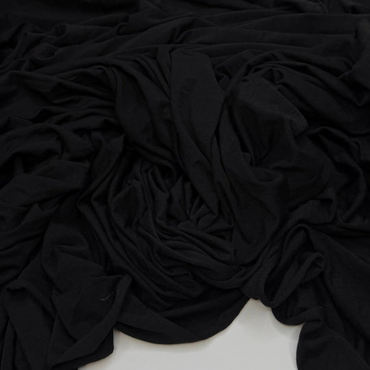 Reducing Pollution - Tubular Rib Knit Cotton Blend Knit - Black - 2.9M Bundle - True Deadstock fabric Fabric by private - Sustainable Textile | FABCYCLE