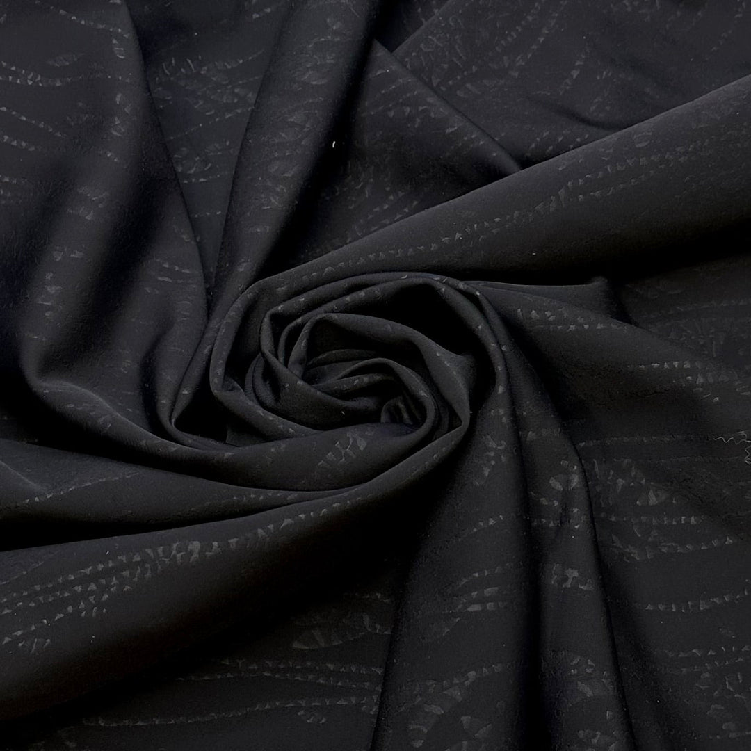 Reef Cleanup - Mini Scuba Synthetic Blend Knit - Dark Black/Grey Floral - 1.8M Bundle - True Deadstock fabric Fabric by private - Sustainable Textile | FABCYCLE