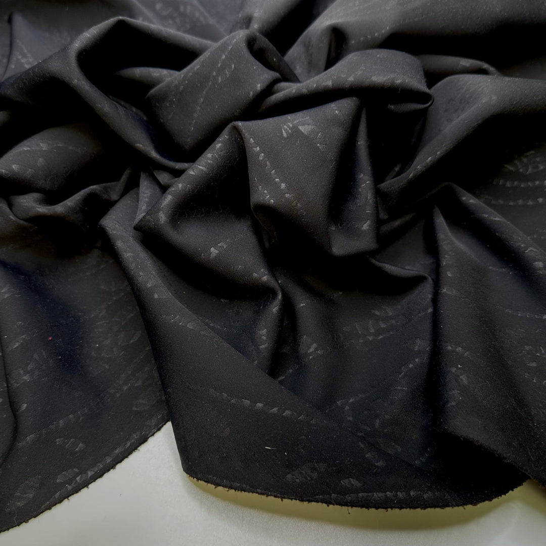 Reef Cleanup - Mini Scuba Synthetic Blend Knit - Dark Black/Grey Floral - 1.8M Bundle - True Deadstock fabric Fabric by private - Sustainable Textile | FABCYCLE
