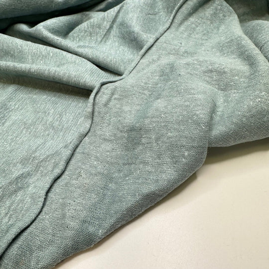 Refreshed - Jersey Linen Blend Knit - Mint Green - Bundles - True Deadstock fabric Fabric by private - Sustainable Textile | FABCYCLE