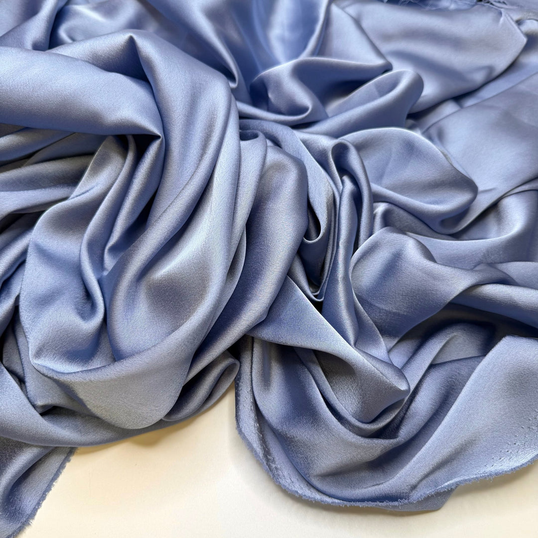 Refreshing Treats - Satin Polyester Blend Woven - Light Blue - Bundles - True Deadstock fabric Fabric by private - Sustainable Textile | FABCYCLE