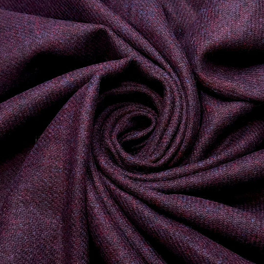Relaxing In The Garden - Wool Woven - Dark Burgundy/Purple - 0.8M Bundle - True Deadstock fabric Fabric by private - Sustainable Textile | FABCYCLE