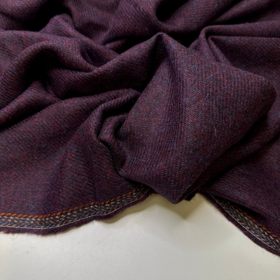 Relaxing In The Garden - Wool Woven - Dark Burgundy/Purple - 0.8M Bundle - True Deadstock fabric Fabric by private - Sustainable Textile | FABCYCLE