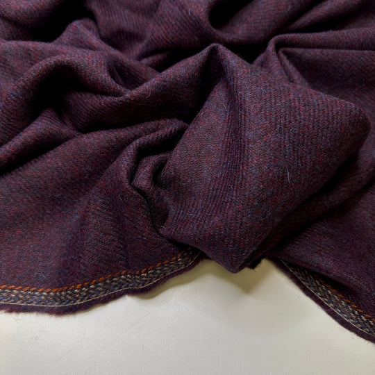 Relaxing In The Garden - Wool Woven - Dark Burgundy/Purple - 0.8M Bundle - True Deadstock fabric Fabric by private - Sustainable Textile | FABCYCLE