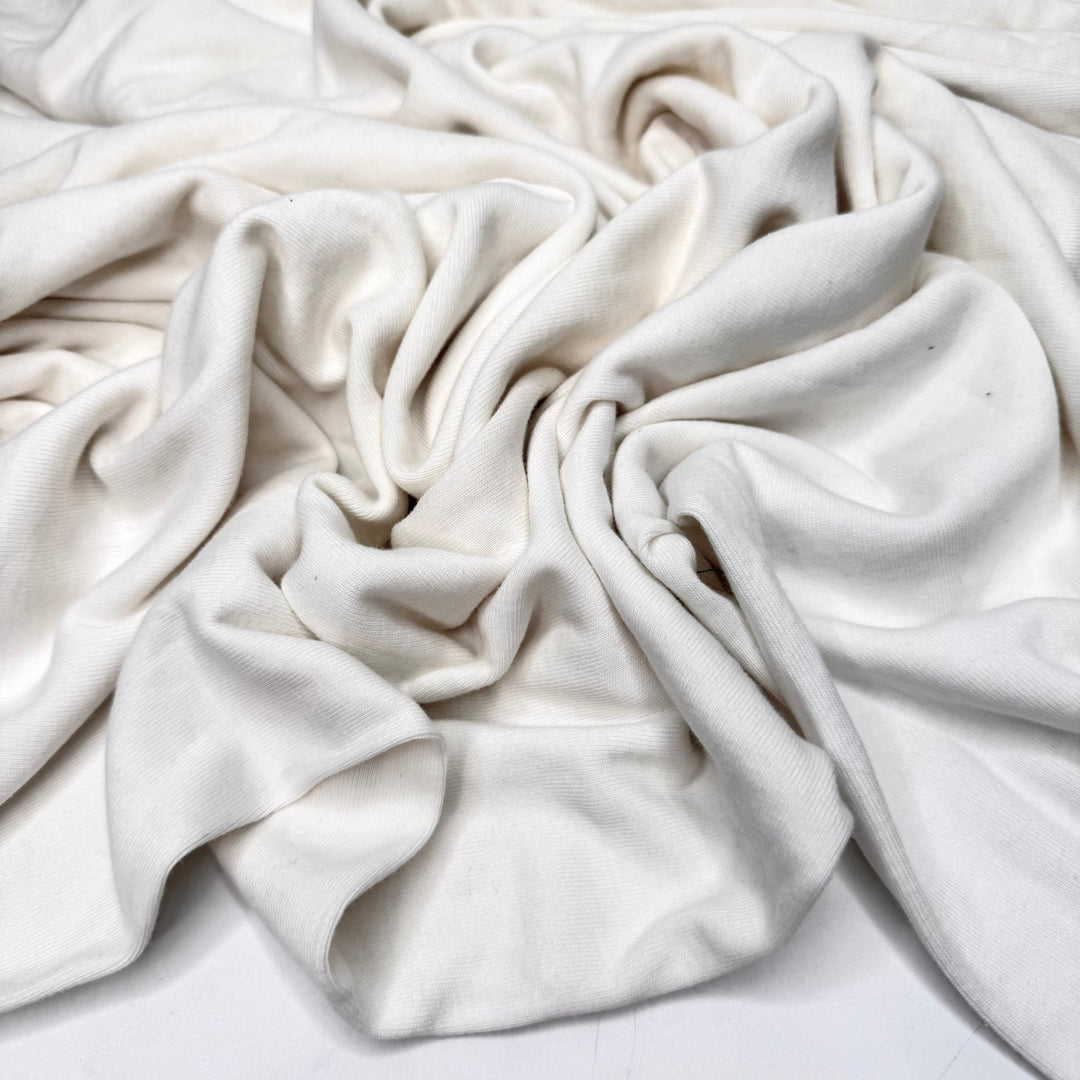 Relief From The Heat - Tubular Rib Knit Cotton Blend Knit - White - 0.9M Bundle - True Deadstock fabric Fabric by private - Sustainable Textile | FABCYCLE