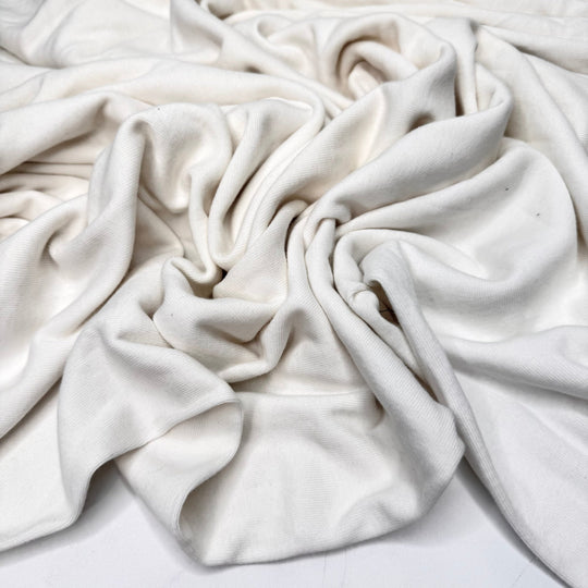 Relief From The Heat - Tubular Rib Knit Cotton Blend Knit - White - 0.9M Bundle - True Deadstock fabric Fabric by private - Sustainable Textile | FABCYCLE