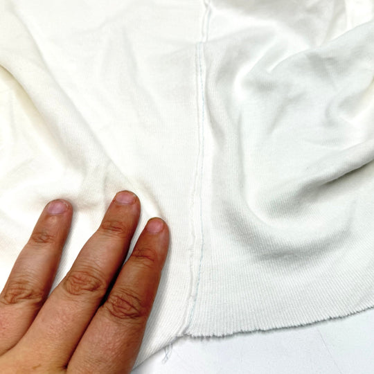 Relief From The Heat - Tubular Rib Knit Cotton Blend Knit - White - 0.9M Bundle - True Deadstock fabric Fabric by private - Sustainable Textile | FABCYCLE