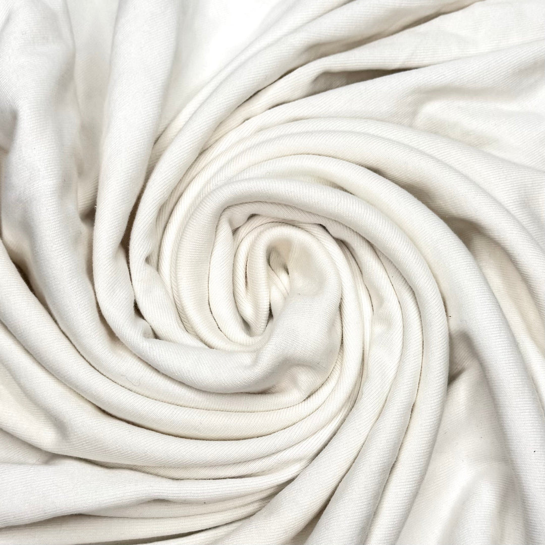 Relief From The Heat - Tubular Rib Knit Cotton Blend Knit - White - 0.9M Bundle - True Deadstock fabric Fabric by private - Sustainable Textile | FABCYCLE