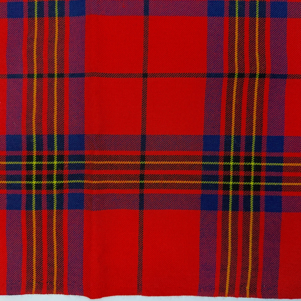 Remembering My First Job - Twill Weave Wool Woven - Red Multi Plaid - 1M Bundle - True Deadstock fabric Fabric by private - Sustainable Textile | FABCYCLE