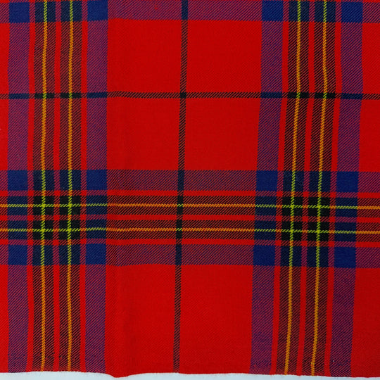 Remembering My First Job - Twill Weave Wool Woven - Red Multi Plaid - 1M Bundle - True Deadstock fabric Fabric by private - Sustainable Textile | FABCYCLE