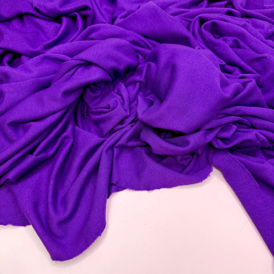 Renewable Energy - Rib Knit Bamboo/Cotton Knit - Purple - 2M Bundle - True Deadstock fabric Fabric by private - Sustainable Textile | FABCYCLE