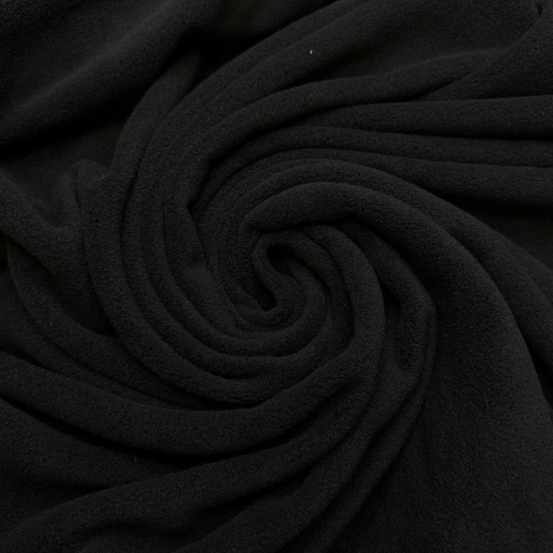 Renewing Our Vows - Fleece Polyester Blend Knit - Black - 0.85M Bundle - True Deadstock fabric Fabric by private - Sustainable Textile | FABCYCLE