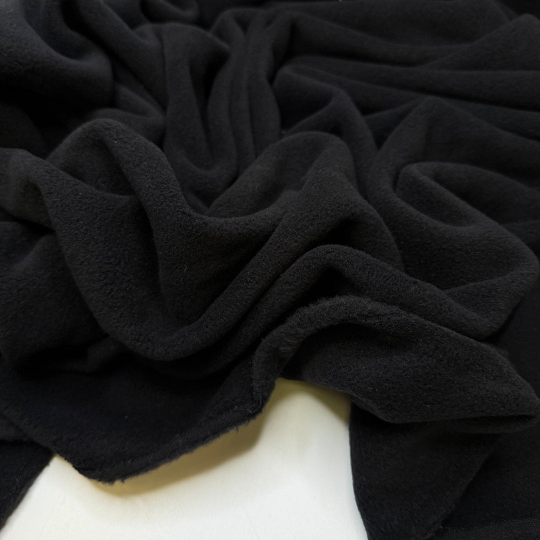 Renewing Our Vows - Fleece Polyester Blend Knit - Black - 0.85M Bundle - True Deadstock fabric Fabric by private - Sustainable Textile | FABCYCLE