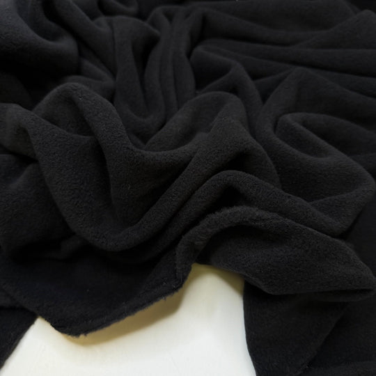 Renewing Our Vows - Fleece Polyester Blend Knit - Black - 0.85M Bundle - True Deadstock fabric Fabric by private - Sustainable Textile | FABCYCLE