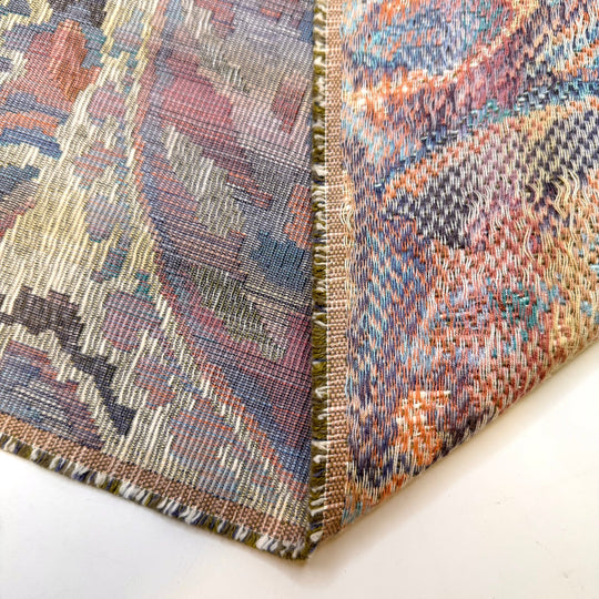 Renovating The Old Cabin - Tapestry Weave Cotton Blend Woven - Purple/Cream Paisley - 1.4M Bundle - True Deadstock fabric Fabric by private - Sustainable Textile | FABCYCLE