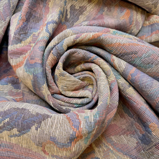 Renovating The Old Cabin - Tapestry Weave Cotton Blend Woven - Purple/Cream Paisley - 1.4M Bundle - True Deadstock fabric Fabric by private - Sustainable Textile | FABCYCLE