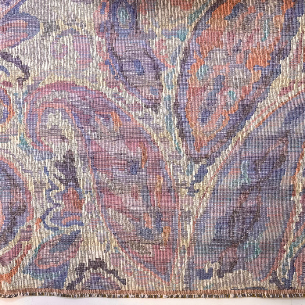 Renovating The Old Cabin - Tapestry Weave Cotton Blend Woven - Purple/Cream Paisley - 1.4M Bundle - True Deadstock fabric Fabric by private - Sustainable Textile | FABCYCLE