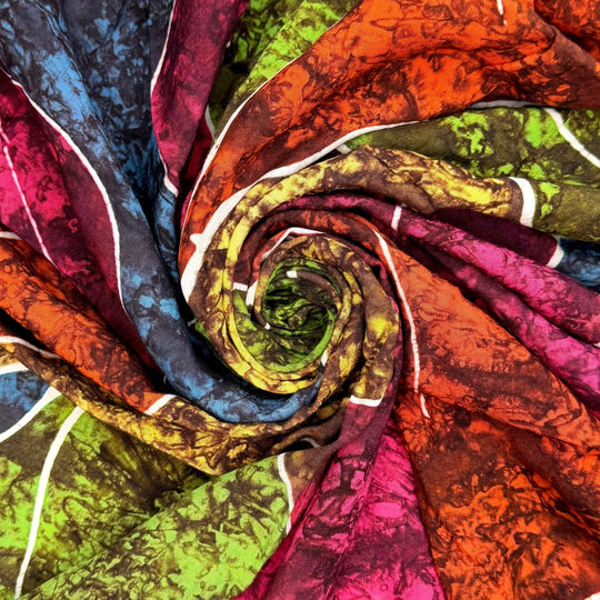 Retro Rainbow - Cotton/Rayon Woven - Multi Abstract - 1.4M Bundle - True Deadstock fabric Fabric by private - Sustainable Textile | FABCYCLE