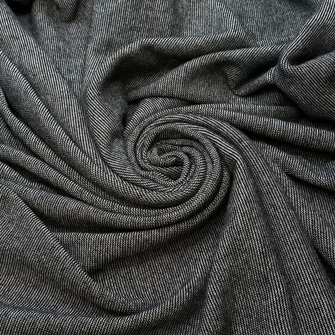 Reverse Card - Rib Knit Cotton Blend Knit - Grey Pinstripe - 2.2M Bundle - True Deadstock fabric Fabric by private - Sustainable Textile | FABCYCLE