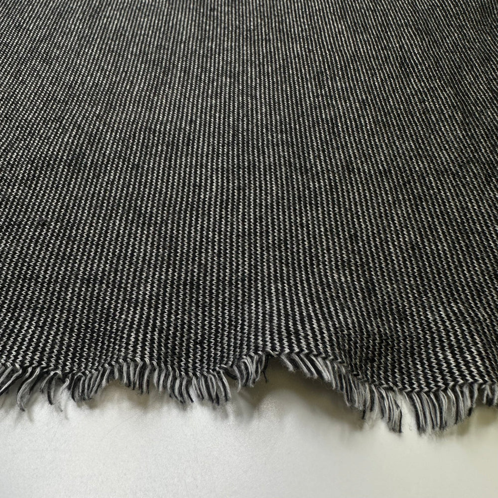 Reverse Card - Rib Knit Cotton Blend Knit - Grey Pinstripe - 2.2M Bundle - True Deadstock fabric Fabric by private - Sustainable Textile | FABCYCLE