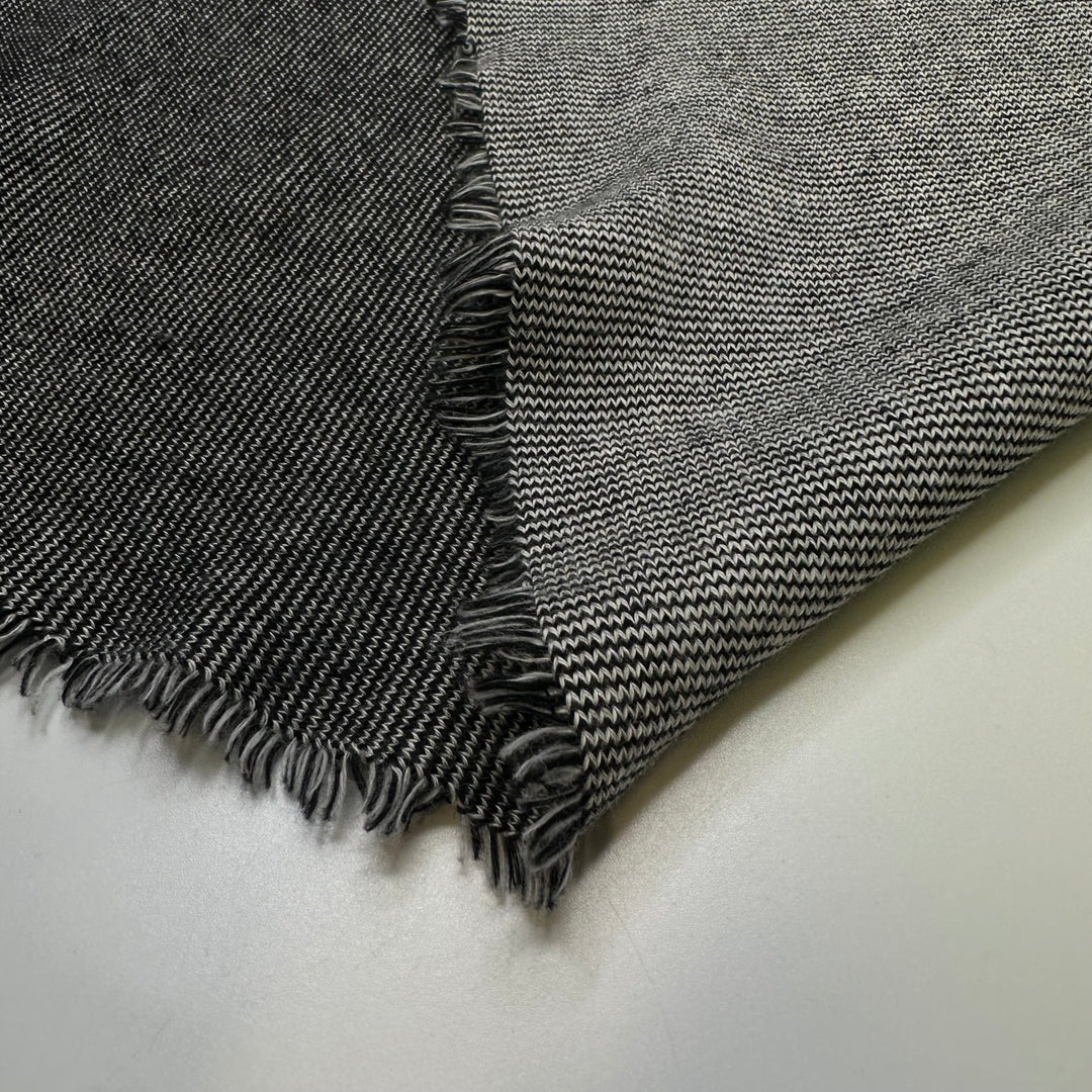 Reverse Card - Rib Knit Cotton Blend Knit - Grey Pinstripe - 2.2M Bundle - True Deadstock fabric Fabric by private - Sustainable Textile | FABCYCLE