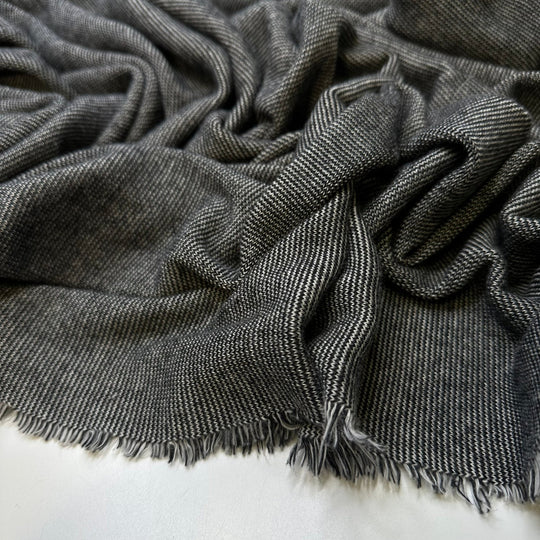 Reverse Card - Rib Knit Cotton Blend Knit - Grey Pinstripe - 2.2M Bundle - True Deadstock fabric Fabric by private - Sustainable Textile | FABCYCLE