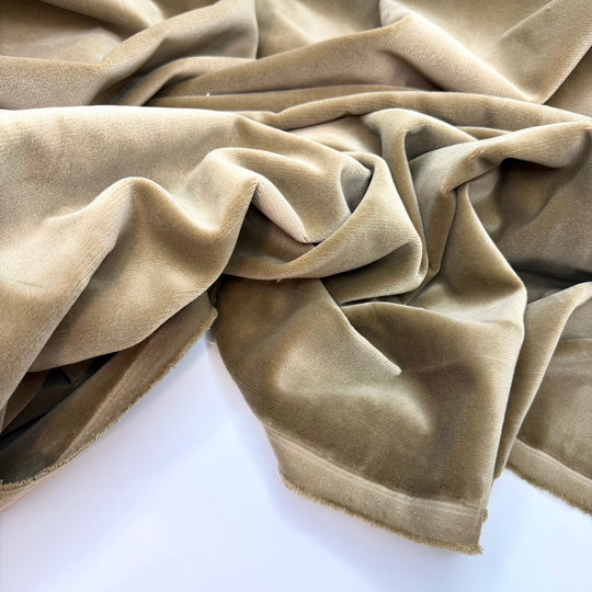 Rewinding The VCR - Vintage Velvet Cotton Woven - Dark Beige - 1.8M Bundle - True Deadstock fabric Fabric by private - Sustainable Textile | FABCYCLE