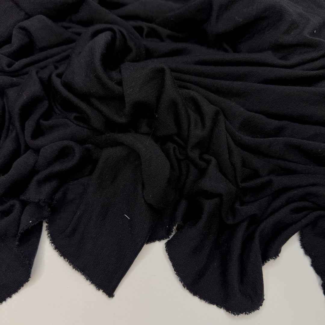 Ribbing Has Opinions - Rib Knit Wool Blend Knit - Black - 1.35M Bundle - True Deadstock fabric Fabric by private - Sustainable Textile | FABCYCLE