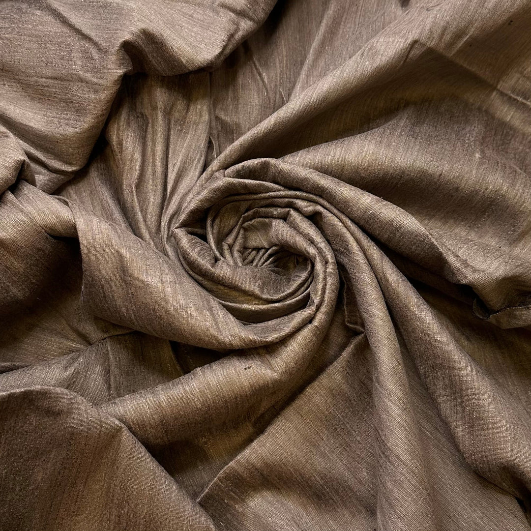 Rich Inner Worlds - Silk Woven - Dark Beige/Grey - 2.35M Bundle - True Deadstock fabric Fabric by private - Sustainable Textile | FABCYCLE