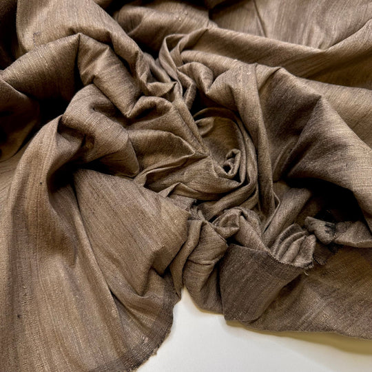 Rich Inner Worlds - Silk Woven - Dark Beige/Grey - 2.35M Bundle - True Deadstock fabric Fabric by private - Sustainable Textile | FABCYCLE