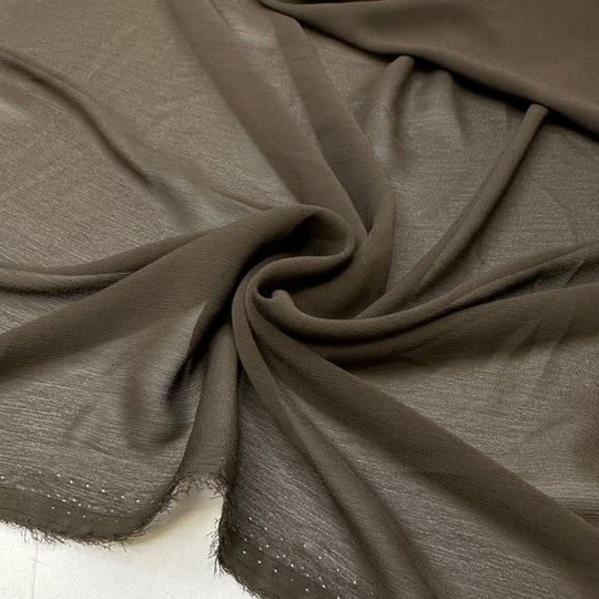 Rich Taste Dime Budget - Chiffon Poly Woven - Brown - 1.8M Bundle - True Deadstock fabric Fabric by private - Sustainable Textile | FABCYCLE