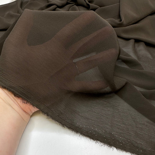Rich Taste Dime Budget - Chiffon Poly Woven - Brown - 1.8M Bundle - True Deadstock fabric Fabric by private - Sustainable Textile | FABCYCLE