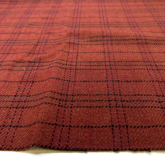 Riding Coat - Herringbone Wool Woven - Brown/Black Plaid - 1.55M Bundle - True Deadstock fabric Fabric by private - Sustainable Textile | FABCYCLE