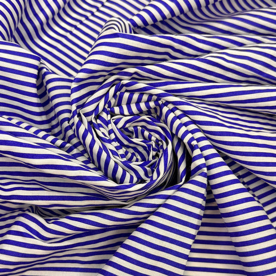 Ripples In The Ocean - Cotton Woven - Dark Blue/White Stripes - 3.7M Bundle - True Deadstock fabric Fabric by private - Sustainable Textile | FABCYCLE