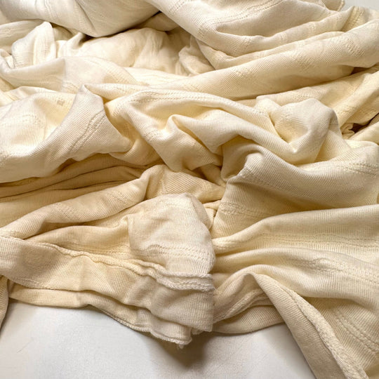 Ripples Through History - Tubular Poly/Cotton Knit - Cream - 3M Bundle - True Deadstock fabric Fabric by private - Sustainable Textile | FABCYCLE