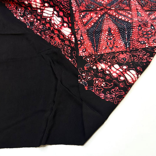 Rising Like A Phoenix - Cotton Blend Woven - Black Multi Abstract - 0.9M Bundle - True Deadstock fabric Fabric by private - Sustainable Textile | FABCYCLE