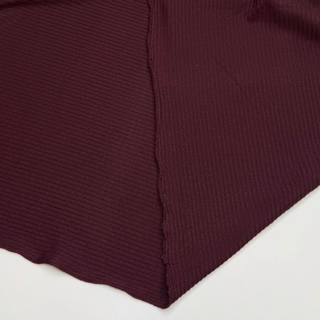 River Rocks - Rib Knit Poly/Rayon Knit - Dark Burgundy - 2.5M Bundle - True Deadstock fabric Fabric by private - Sustainable Textile | FABCYCLE